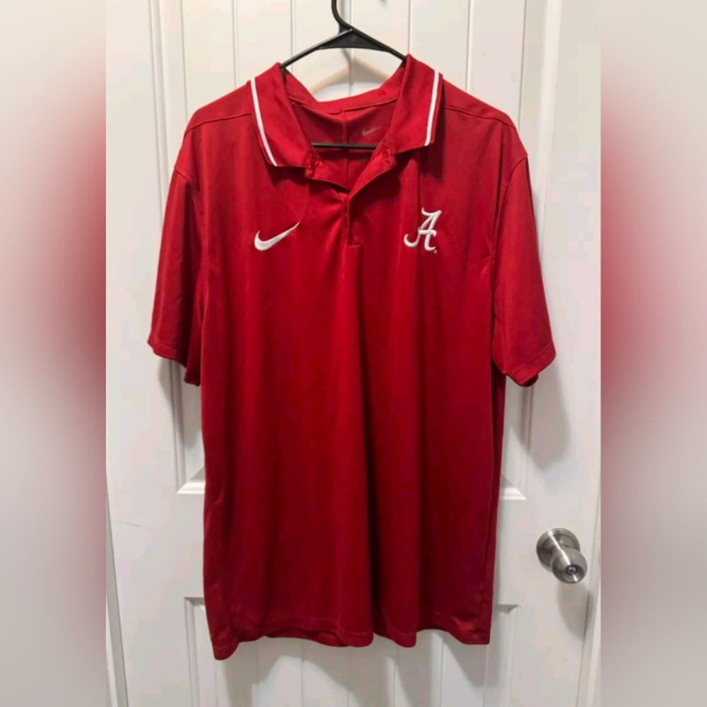 Nike Dri-fit Alabama Crimson Tide Men's Polo Shirt Red Maroon Size XL